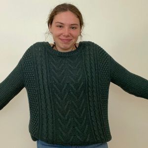 Green knit sweater